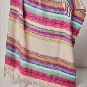 Free People Multicolor Striped Throw Blanket